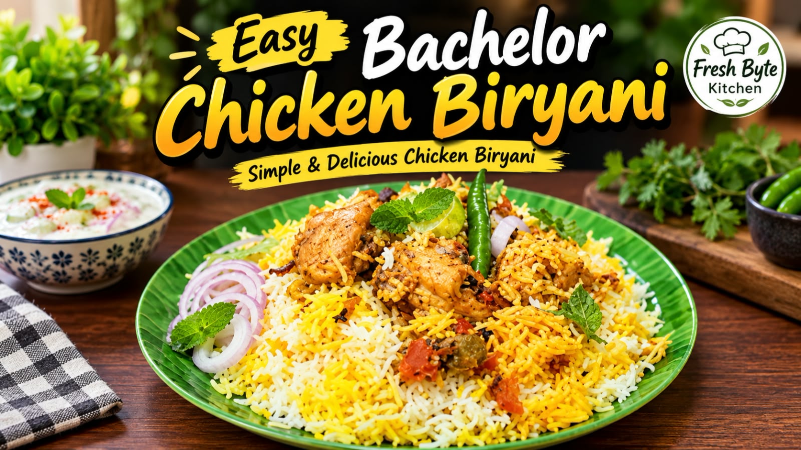 Easy Bachelor Chicken Biryani - Fresh Byte Kitchen